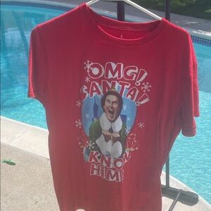 Red Graphic T-Shirt from Elf | OMG SANTA! I Know Him!